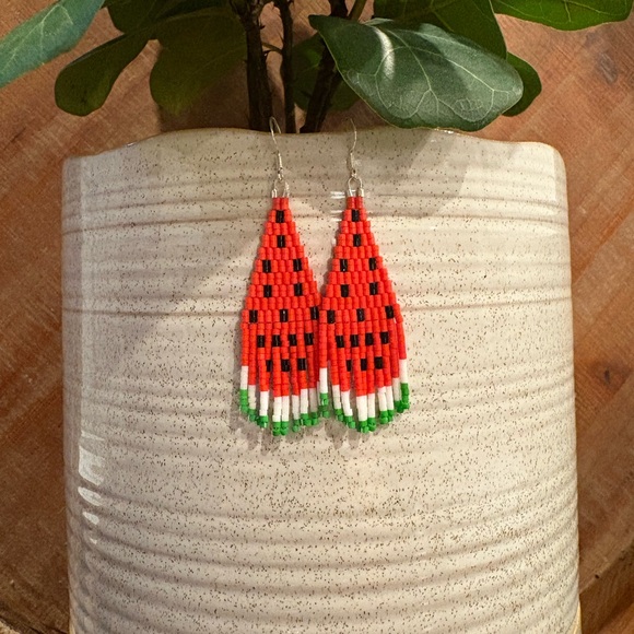 Jewelry - Beaded Watermelon Earrings